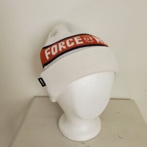 REI Co-op "Force Of Nature" White & Orange Knit Beanie
